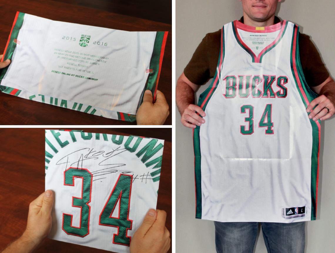 Milwaukee Bucks Season Ticket Holder Paper Jersey Signed Reward 