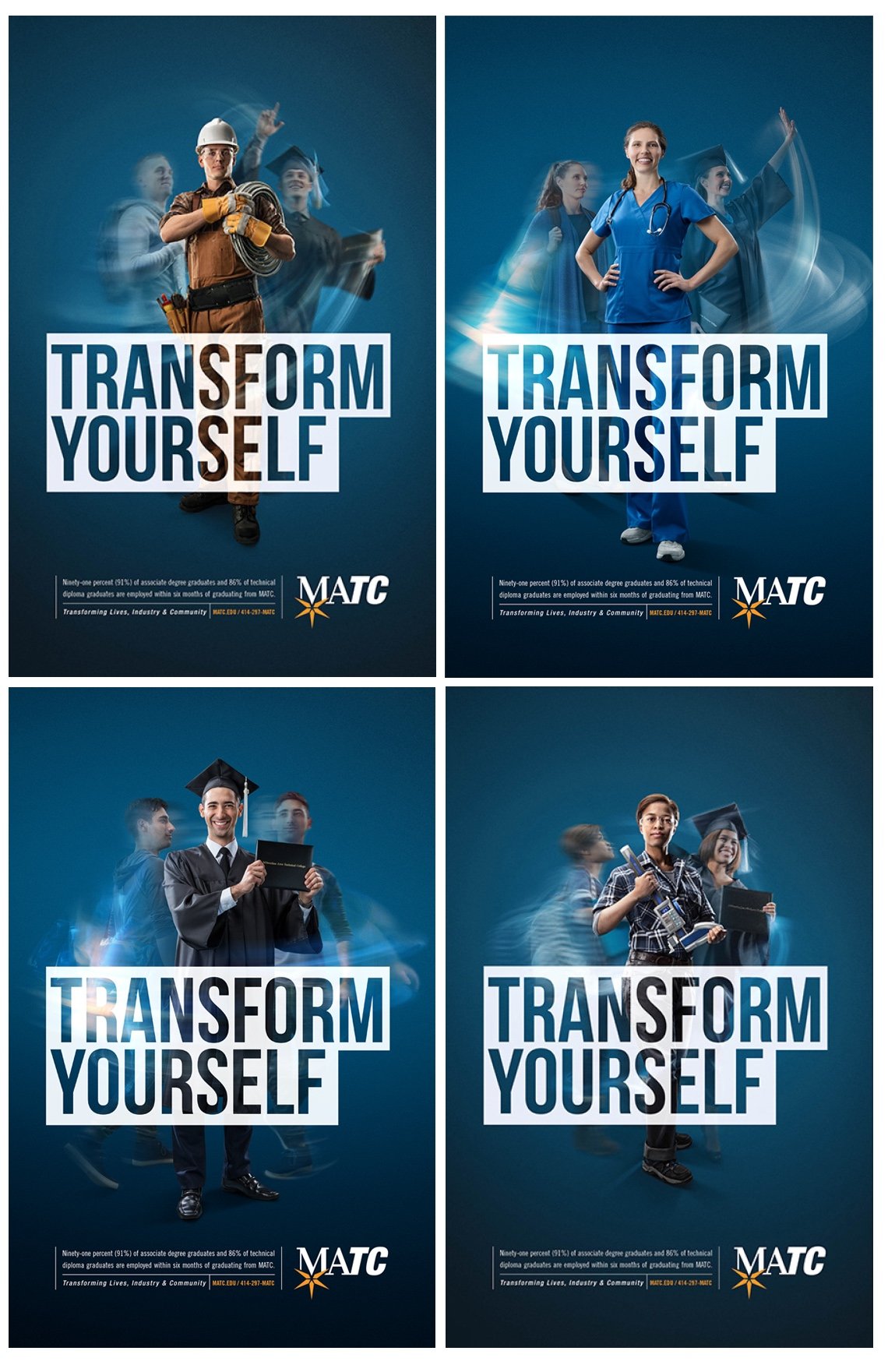 MATC Transform Yourself Ads collage