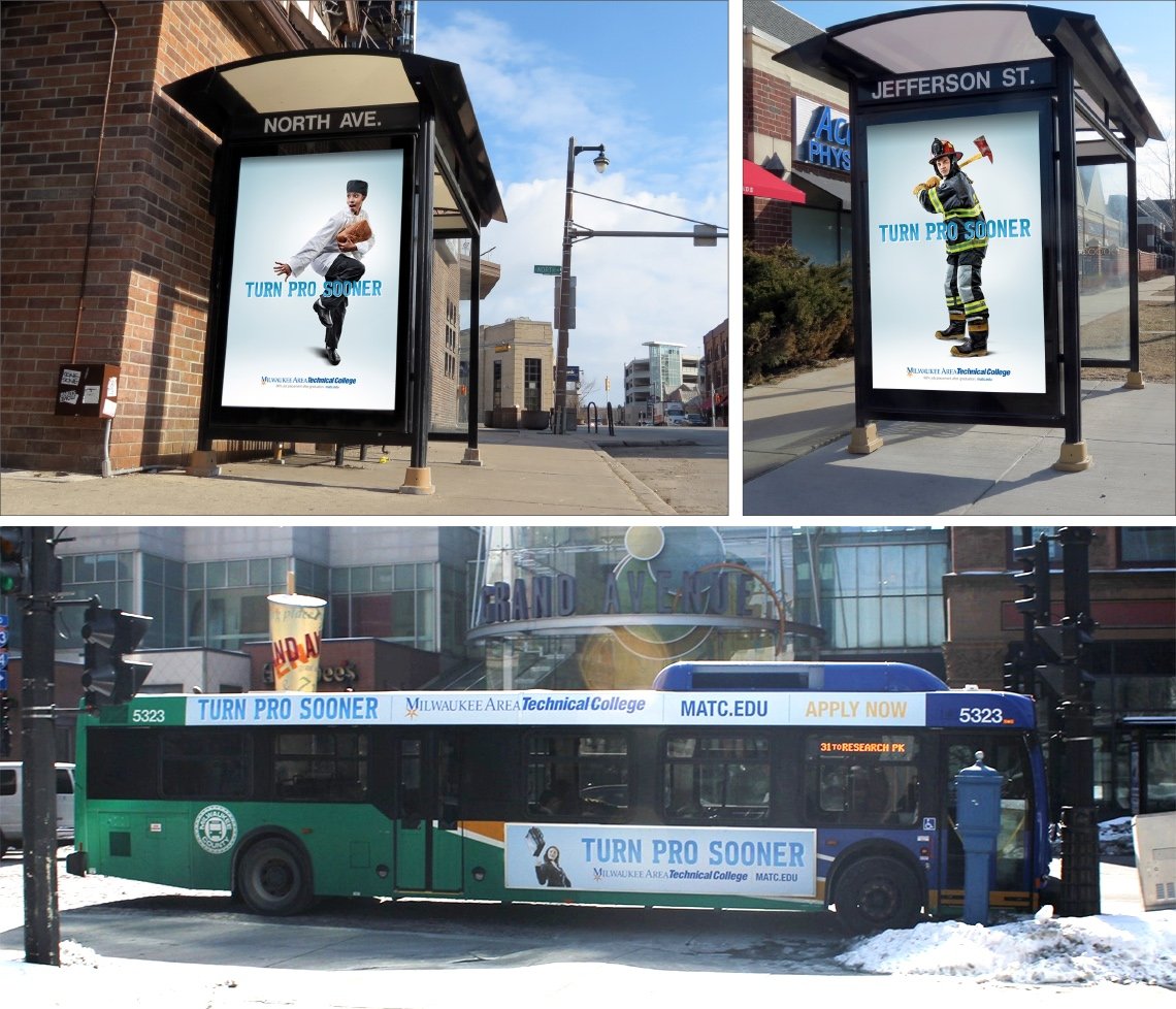 MATC Turn Pro Sooner Ads on Bus and Bus stops