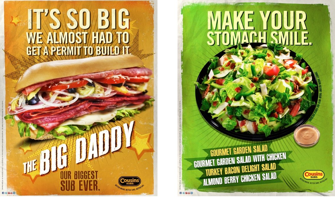 Cousins Subs Big Daddy and Salads Print 