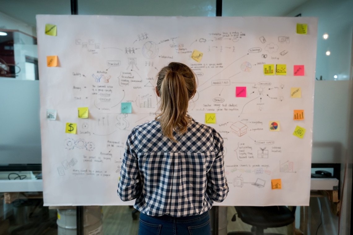 Stirvey Stock Photo Woman in Front of Board