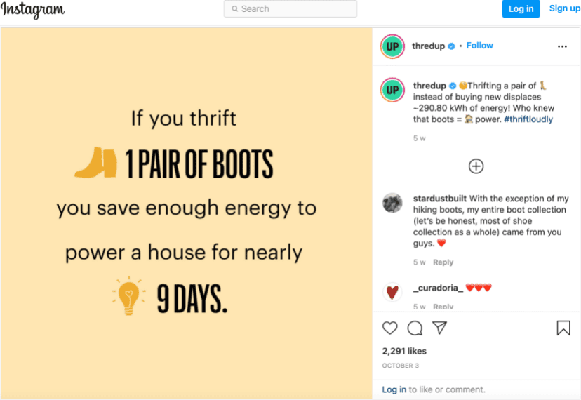 customers social media post IG example 2