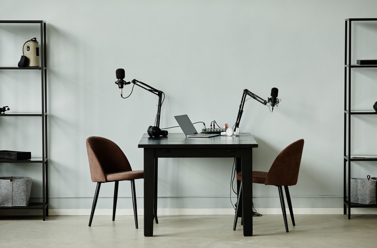 a podcasting table 