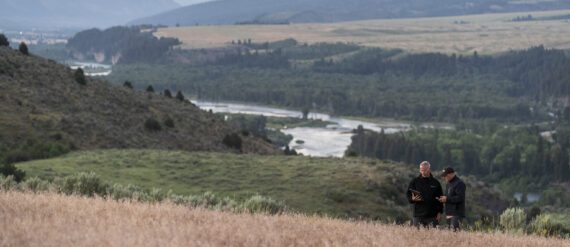 Overlooking the river outdoors in farm land