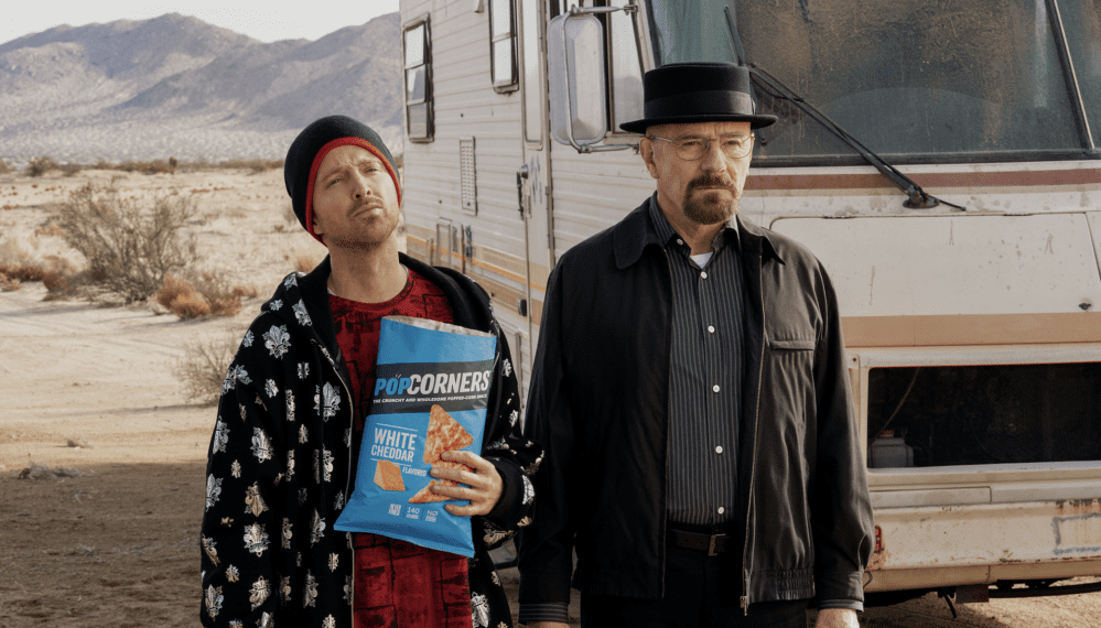 Walter and Jesse in popcorners ad 